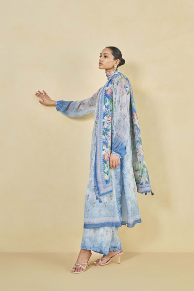 Anita Dongre Dayflower Suit Set Blue indian designer wear online shopping melange singapore