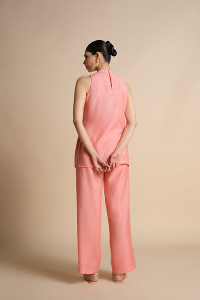 Anita Dongre Daylily Handcrafted Bandhani  Linen Co-ord Blush indian designer wear online shopping melange singapore