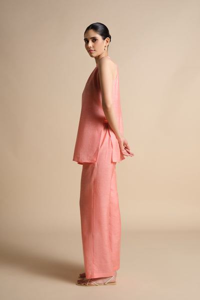 Anita Dongre Daylily Handcrafted Bandhani  Linen Co-ord Blush indian designer wear online shopping melange singapore
