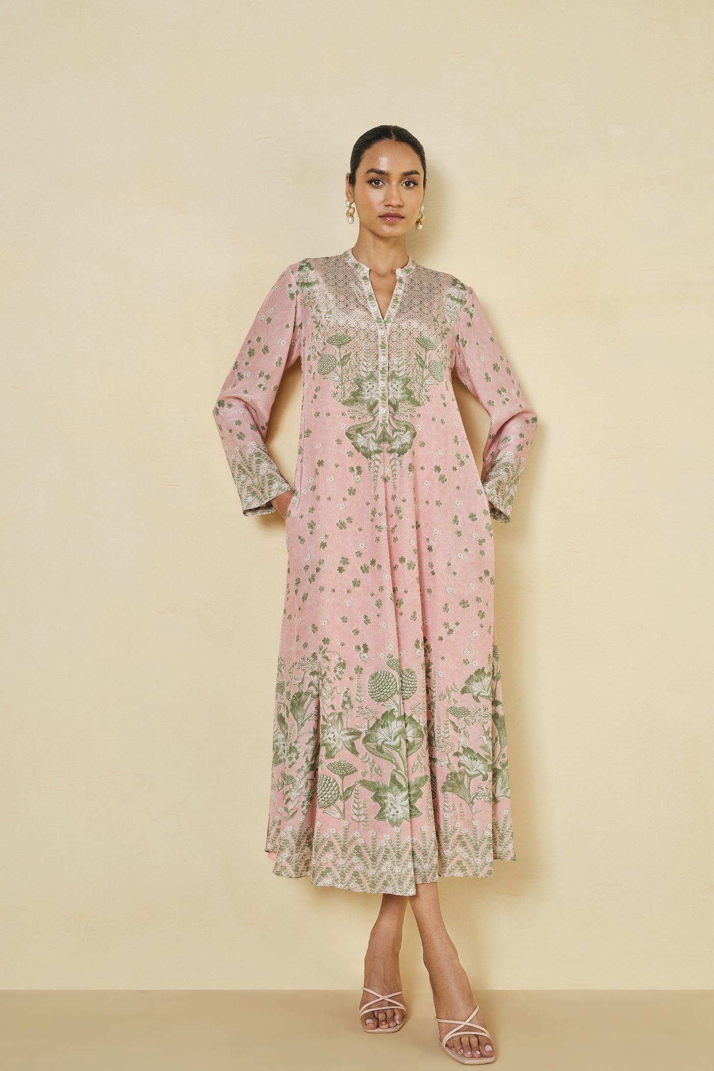 Anita Dongre Daystar Printed Dress Blush indian designer wear online shopping melange singapore