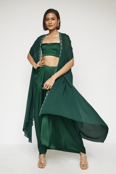 Anita Dongre Delora Skirt Set Green indian designer wear online shopping melange singapore