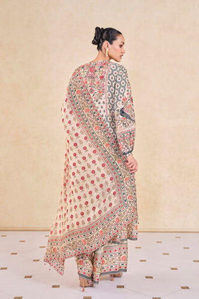 Anita Dongre Demoiselle Printed Sequin Silk Suit Set Cream indian designer wear online shopping melange singapore