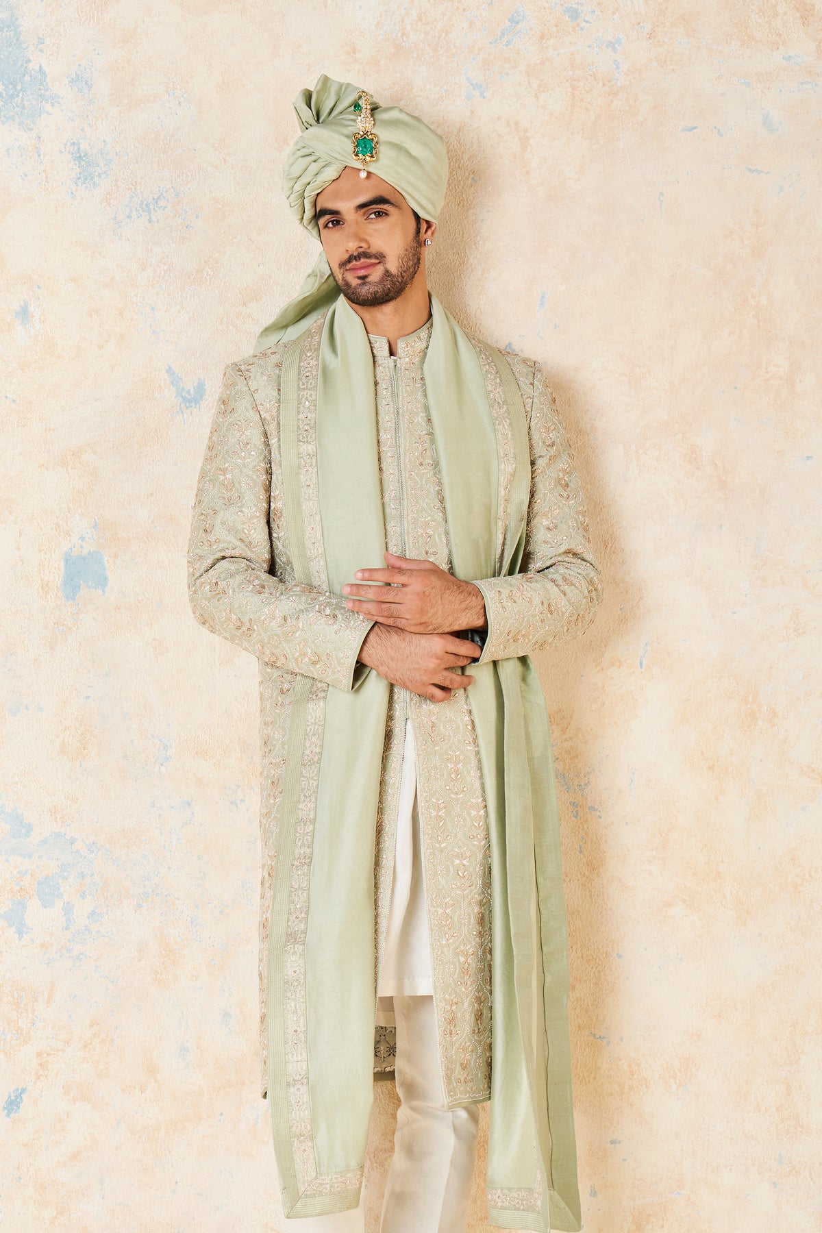 Devarsh Devarsh Sherwani Sage – Melange Singapore
