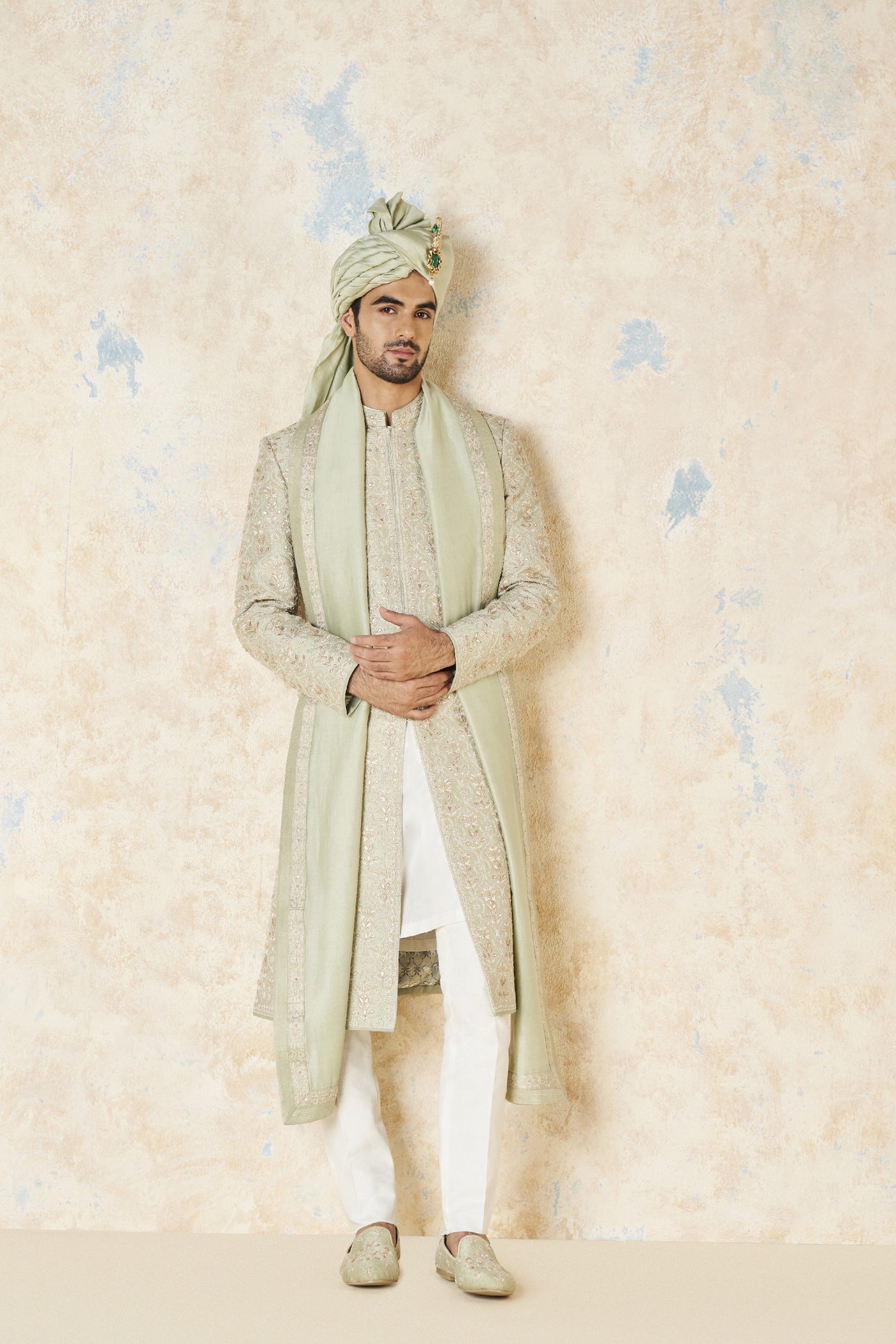 Devarsh Devarsh Sherwani Sage – Melange Singapore