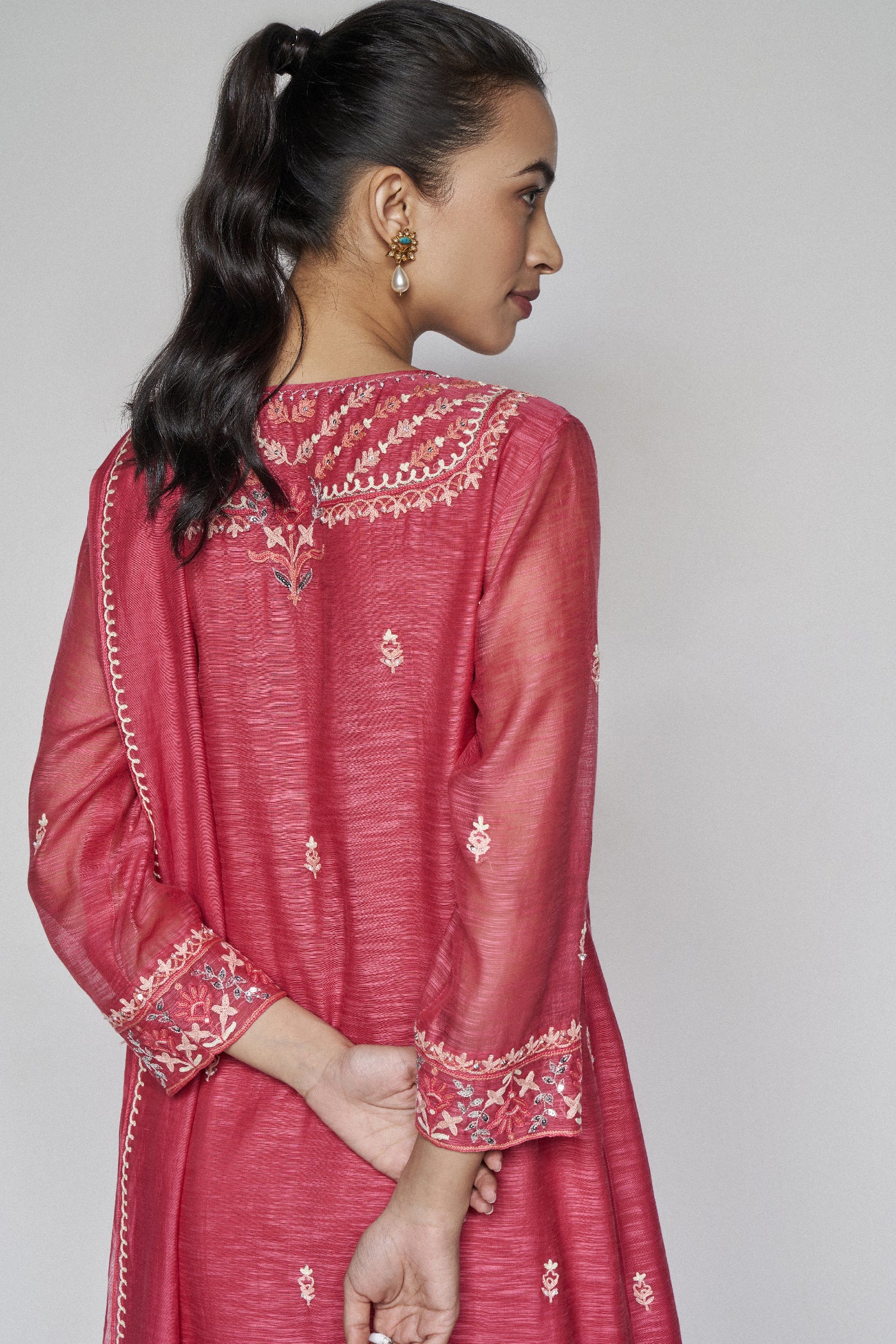 Anita Dongre Dhara Suit Set Raspberry indian designer wear online shopping melange singapore