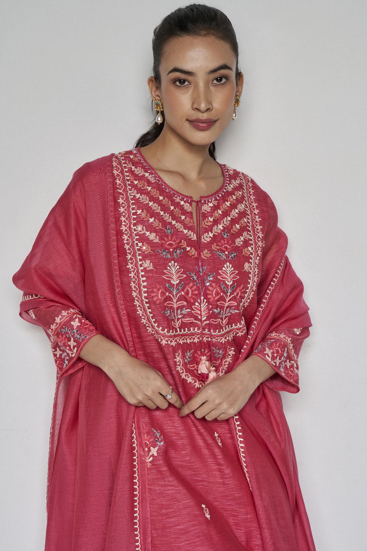 Anita Dongre Dhara Suit Set Raspberry indian designer wear online shopping melange singapore