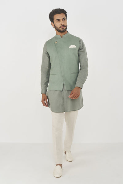  Anita Dongre menswear Divit Nehru Jacket Sage indian designer wear online shopping melange singapore