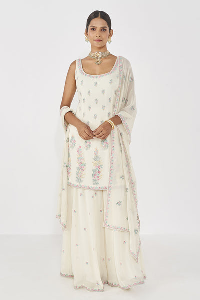Anita Dongre Elakshi Sharara Set Ivory Indian designer wear online shopping melange singapore