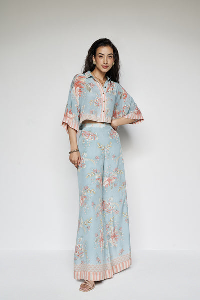 Anita Dongre Elia Coord Set Powder Blue indian designer wear online shopping melange singapore