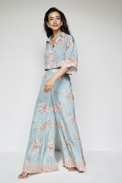 Anita Dongre Elia Coord Set Powder Blue indian designer wear online shopping melange singapore