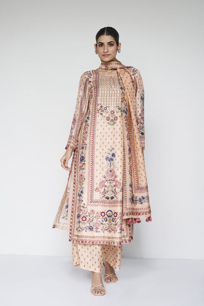 Anita Dongre Elnaz Suit Set Peach indian designer wear online shopping melange singapore