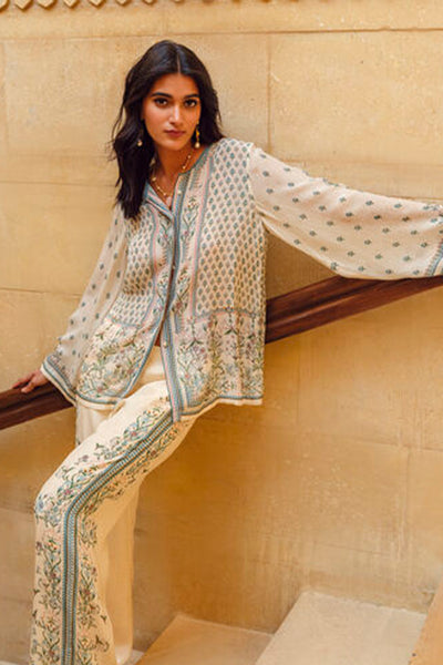 Anita Dongre Elyria Co-ord Beige indian designer wear online shopping melange singapore