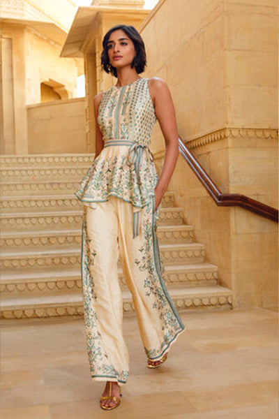Anita Dongre Elyria Palazzo Set Ivory indian designer wear online shopping melange singapore