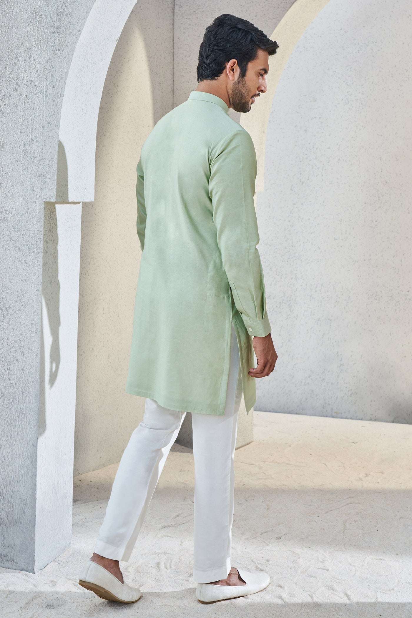 Anita Dongre Menswear Esam Kurta Sage Indian designer wear online shopping melange singapore