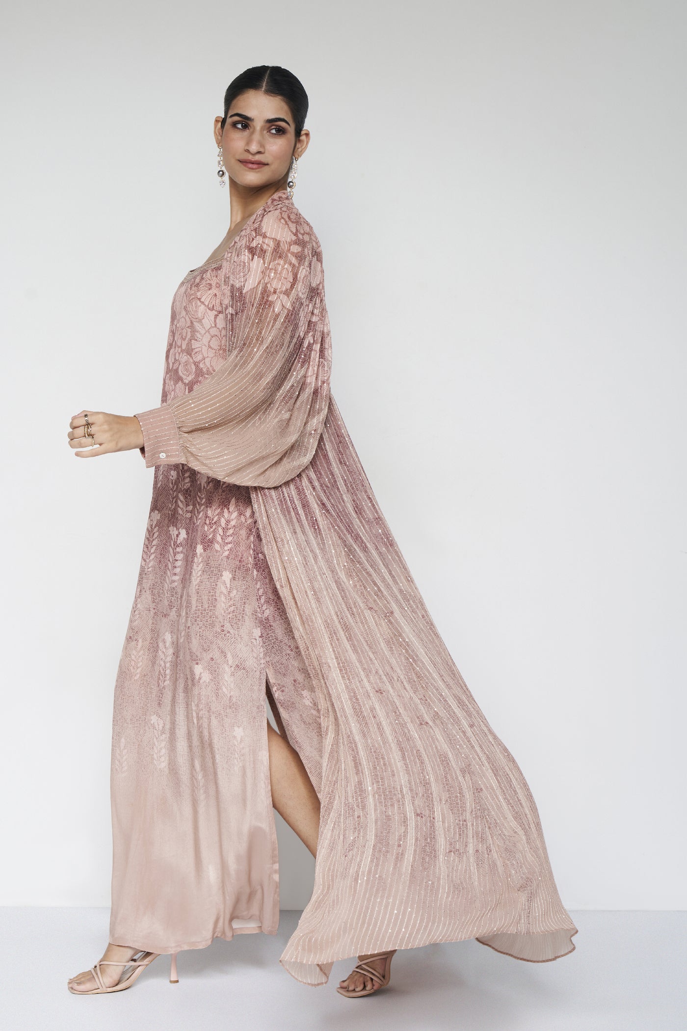 Anita Dongre Eselyn Overlayer Set Hazelnut indian designer wear online shopping melange singapore