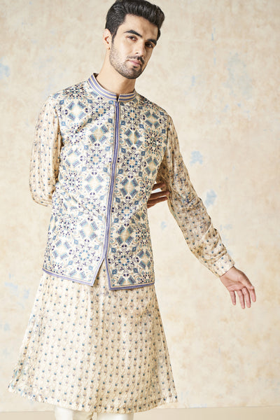 Anita Dongre Evyavan Nehru Jacket Sand indian designer wear online shopping melange singapore