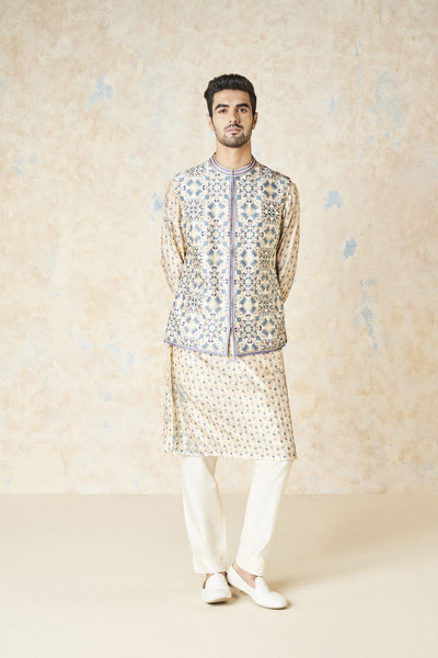 Anita Dongre Evyavan Nehru Jacket Sand indian designer wear online shopping melange singapore