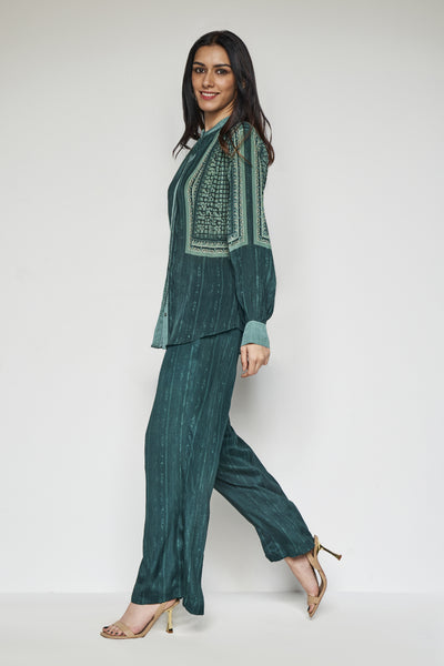 Anita Dongre Eydis Coord Set Green indian designer wear online shopping melange singapore