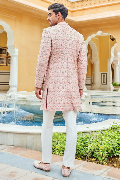 Anita Dongre menswear Faiyaz Sherwani Pink indian designer wear online shopping melange singapore