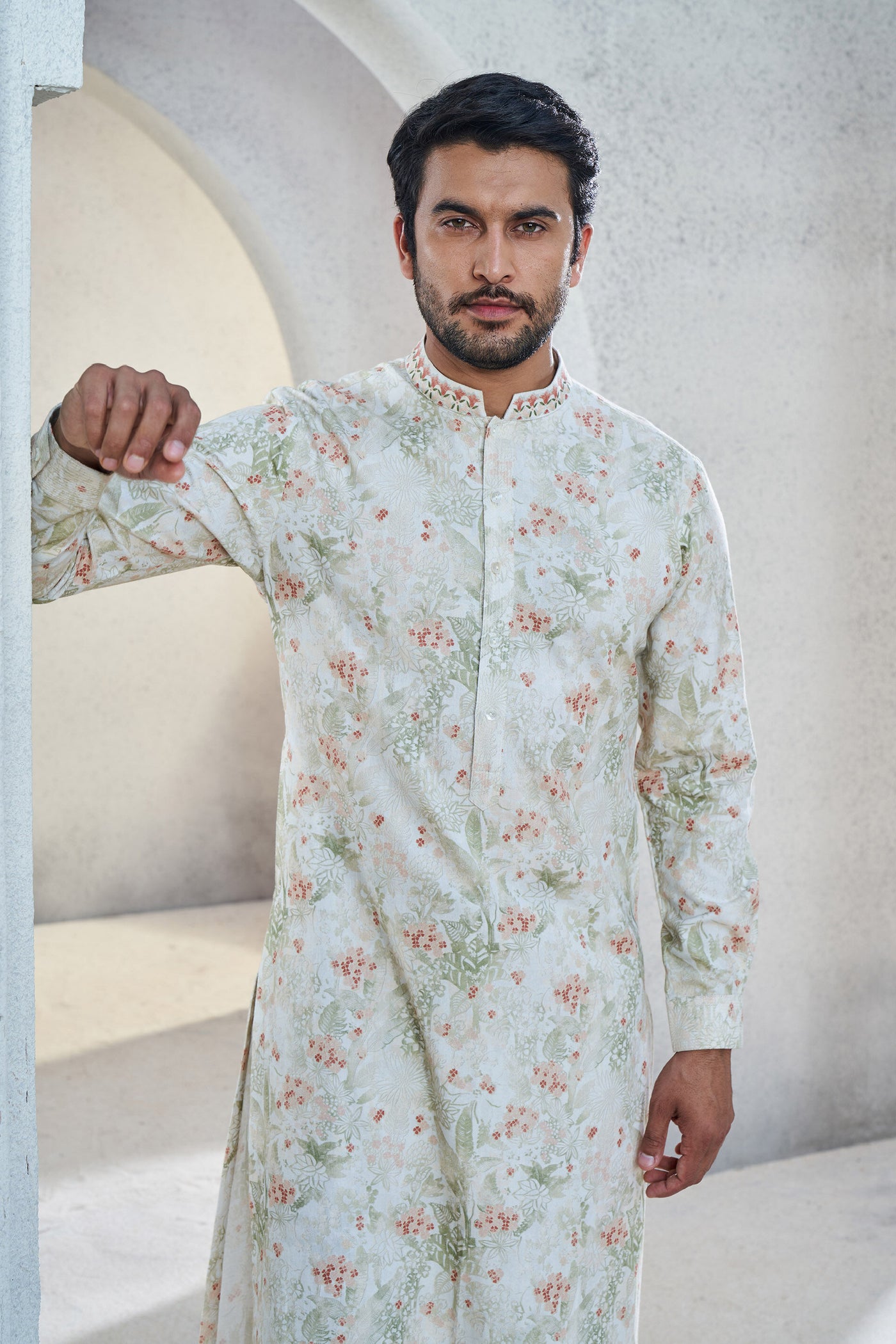 Anita Dongre Menswear Fariq Kurta Ivory Indian designer wear online shopping melange singapore