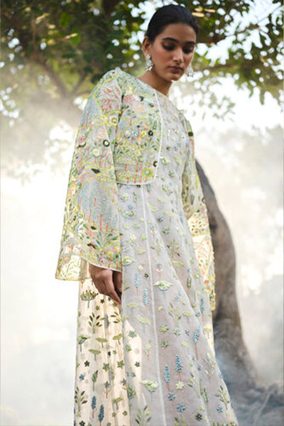 Anita Dongre Faunus Embroidered Silk Jacket Set indian designer wear online shopping melange singapore
