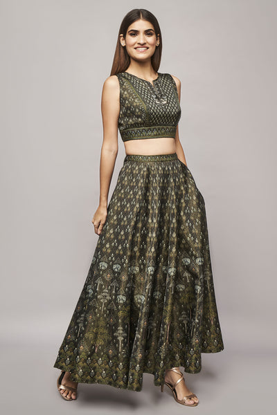 Anita Dongre Fayez Skirt Set Black indian designer wear online shopping melange singapore