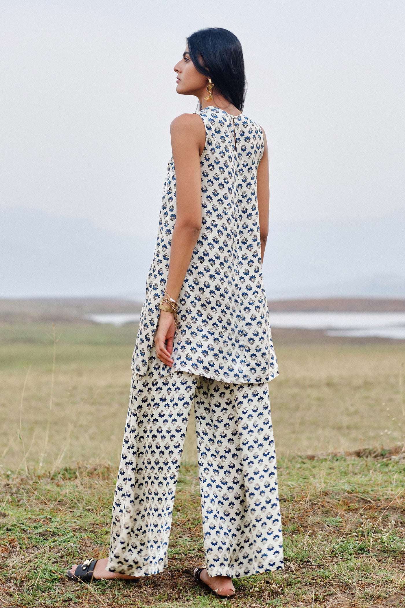 Anita Dongre Floret Tunic Coord Ecru indian designer wear online shopping melange singapore