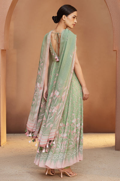 Anita Dongre Floriana Suit Set Sage Indian designer wear online shopping melange singapore