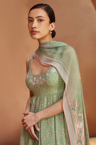 Anita Dongre Floriana Suit Set Sage Indian designer wear online shopping melange singapore