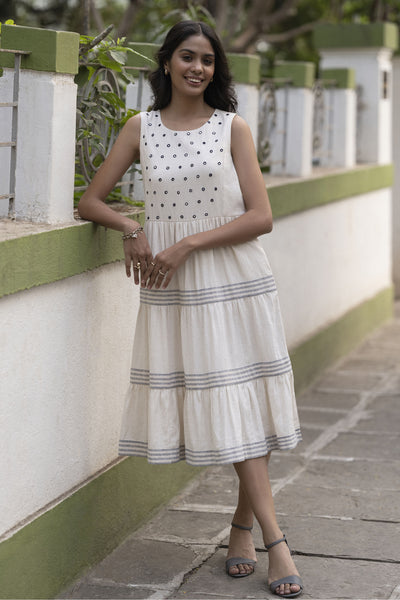 Anita Dongre Fort Dress Off White indian designer wear online shopping melange singapore
