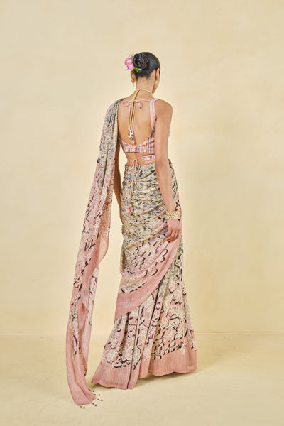 Anita Dongre Freesia Pre-draped Saree Blush indian designer wear online shopping melange singapore