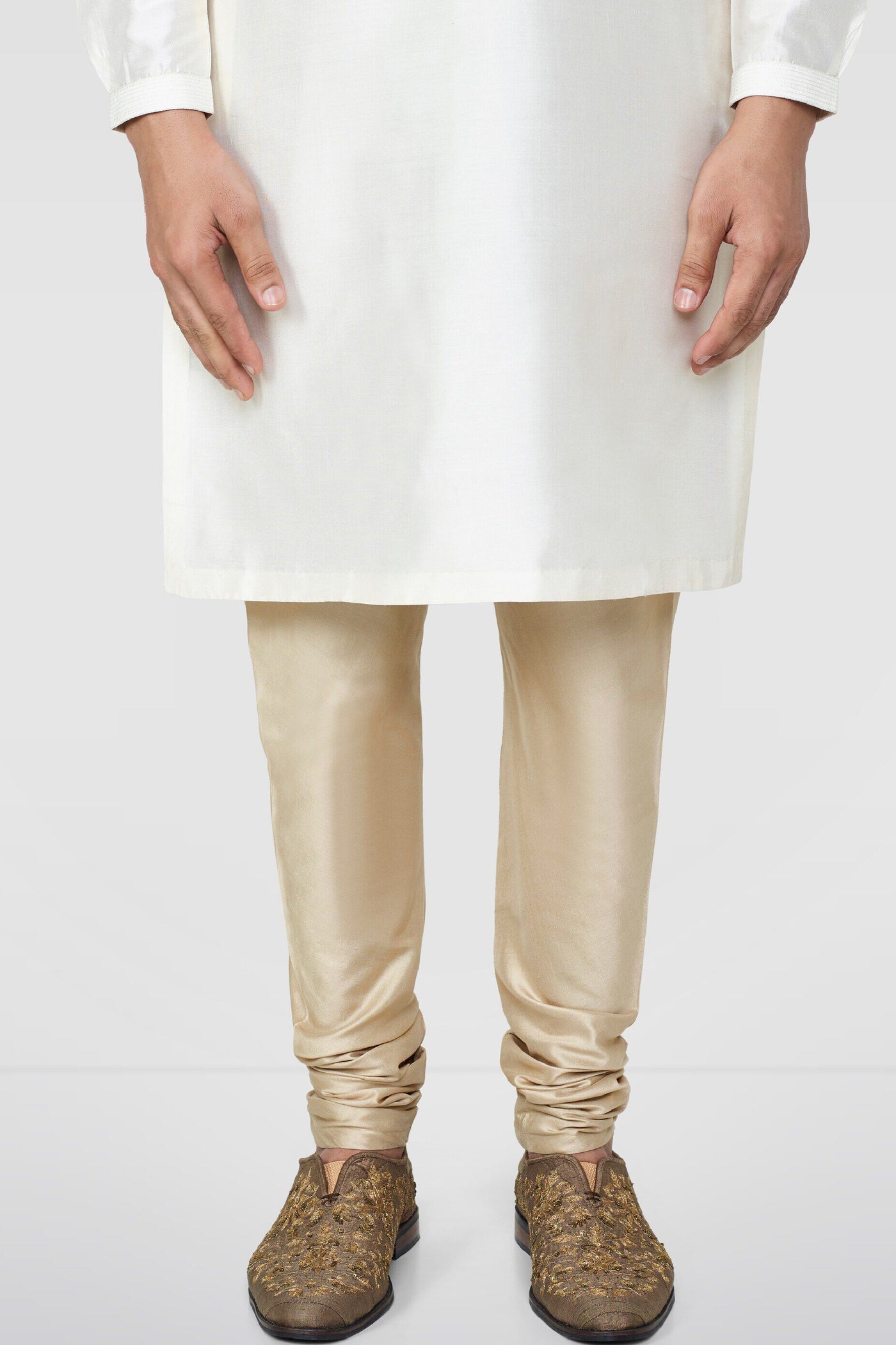 Anita Dongre Gold Silk Churidar Indian designer wear online shopping melange singapore