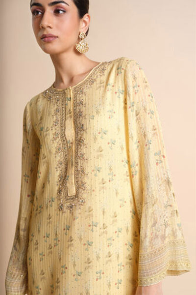 Anita Dongre Hana Printed Kaftan Yellow indian designer wear online shopping melange singapore