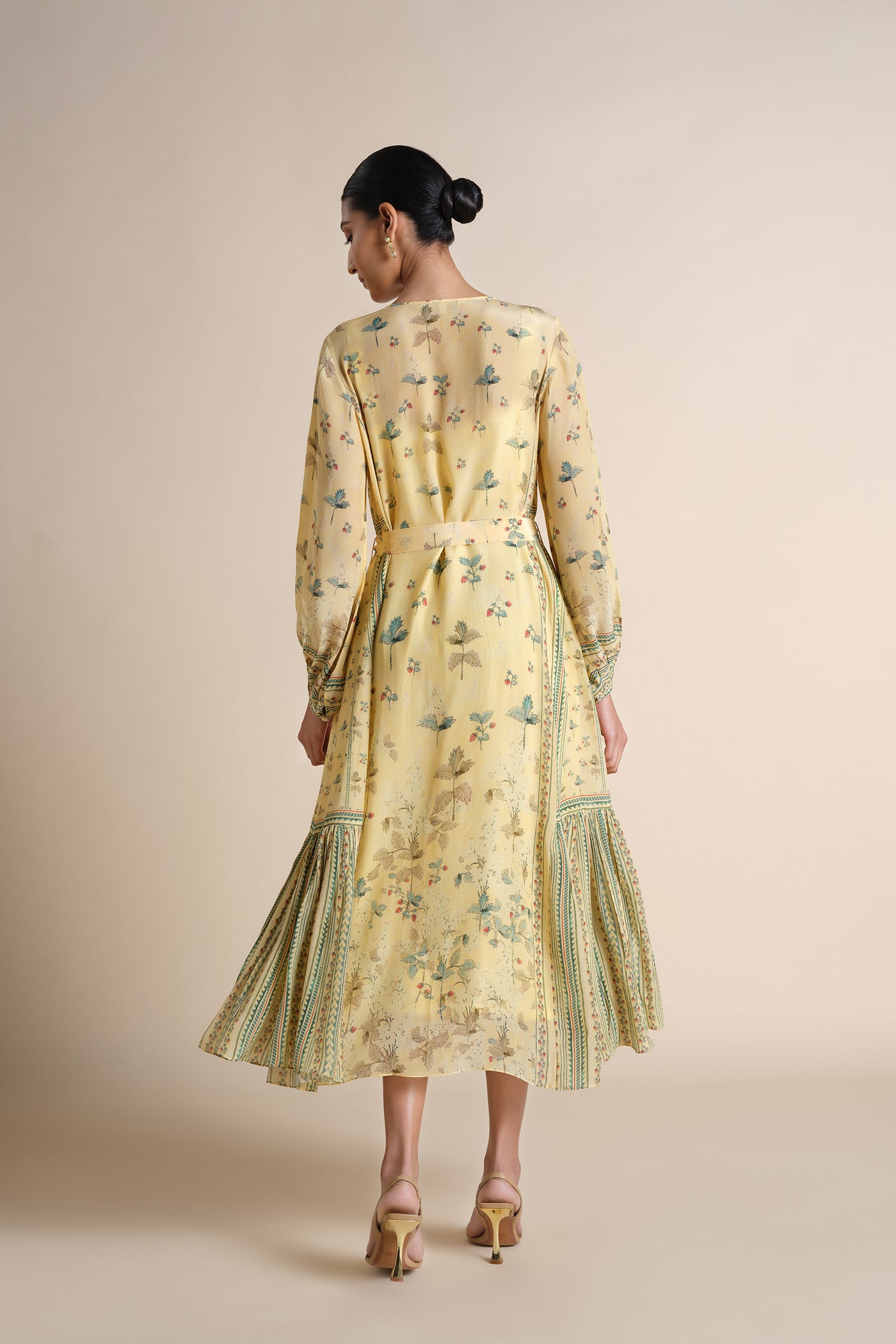 Anita Dongre Honeydew Printed Kaftan Yellow indian designer wear online shopping melange singapore