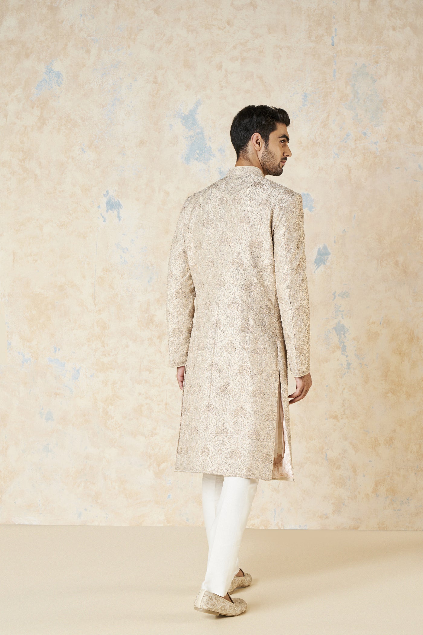 Anita Dongre Ikshaan Sherwani Ivory indian designer wear online shopping melange singapore