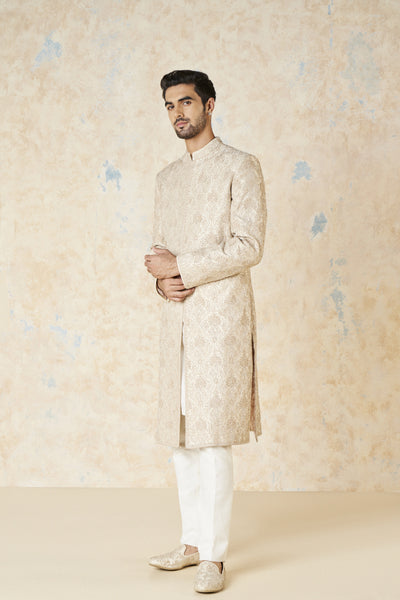 Anita Dongre Ikshaan Sherwani Ivory indian designer wear online shopping melange singapore