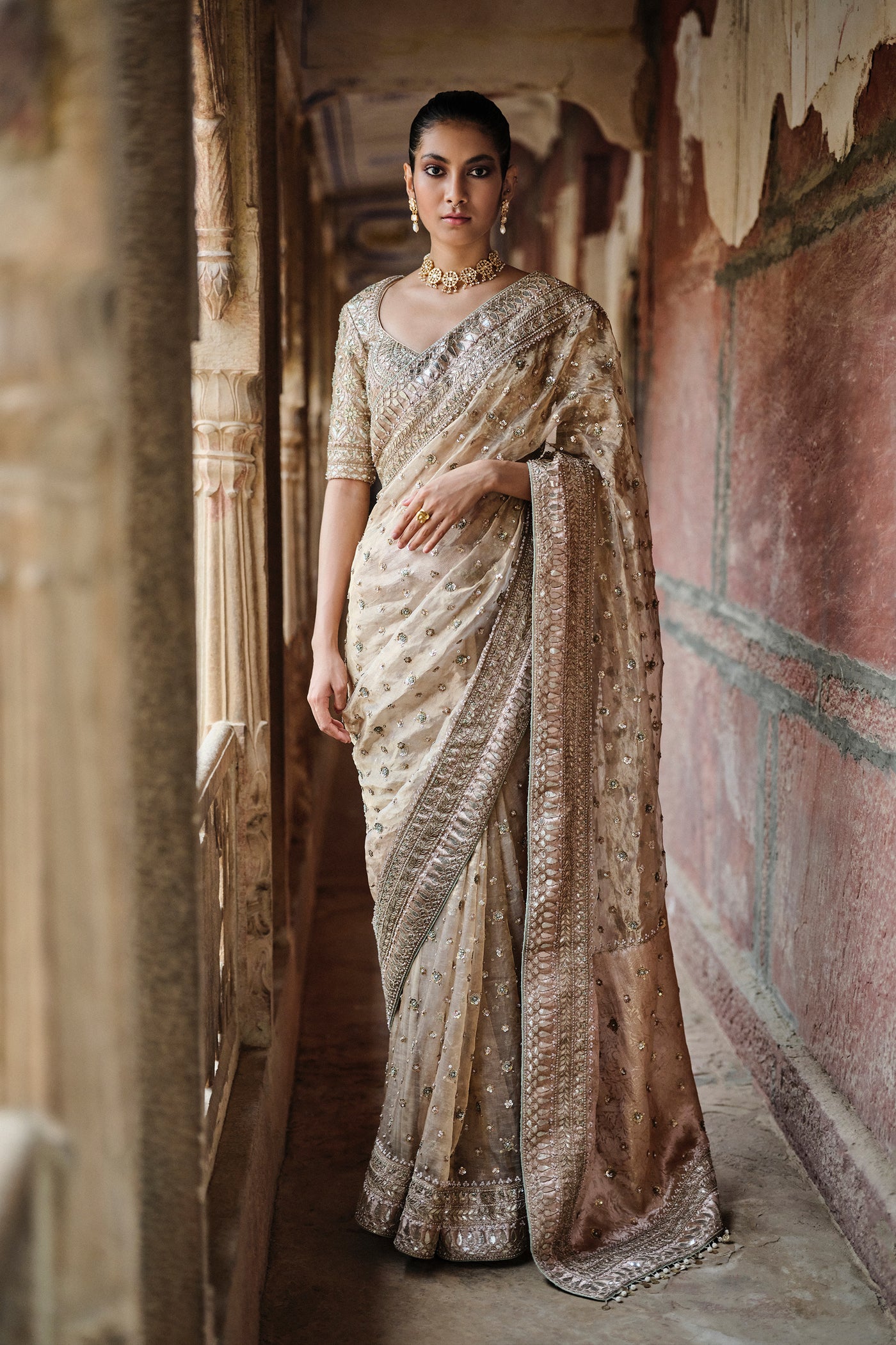 Anita Dongre Ishama Handwoven Benarasi Silk Saree indian designer wear online shopping melange singapore