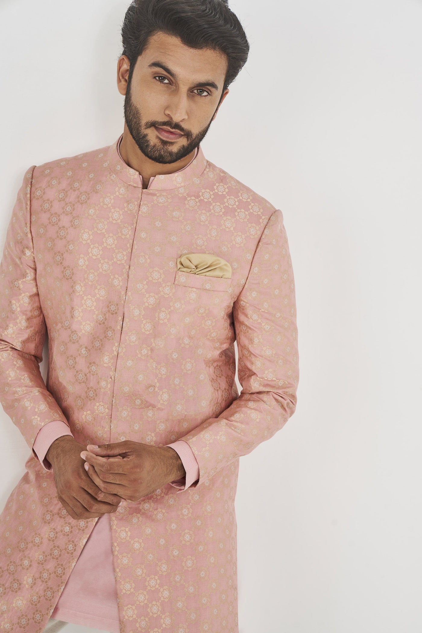 Anita Dongre menswear Jivin Sherwani Pink indian designer wear online shopping melange singapore