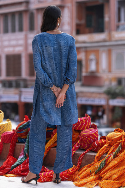 Anita Dongre Johri Tunic Coord Set Indigo indian designer wear online shopping melange singapore