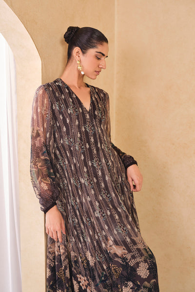 Anita Dongre Jumaana Printed Bemberg Kaftan Black indian designer wear online shopping melange singapore