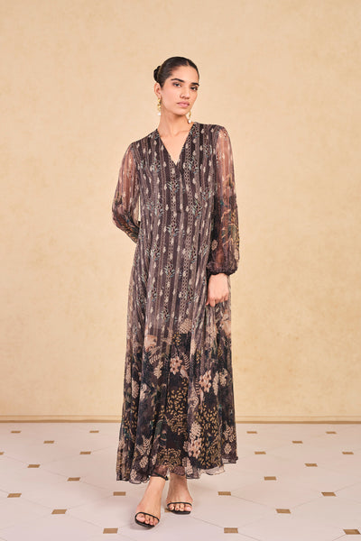 Anita Dongre Jumaana Printed Bemberg Kaftan Black indian designer wear online shopping melange singapore