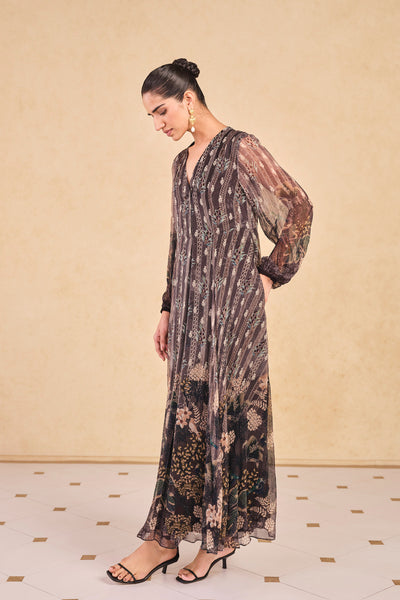 Anita Dongre Jumaana Printed Bemberg Kaftan Black indian designer wear online shopping melange singapore