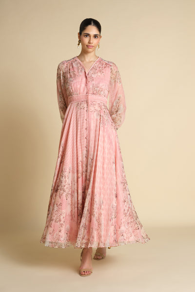 Anita Dongre Juri Printed Kaftan Blush indian designer wear online shopping melange singapore