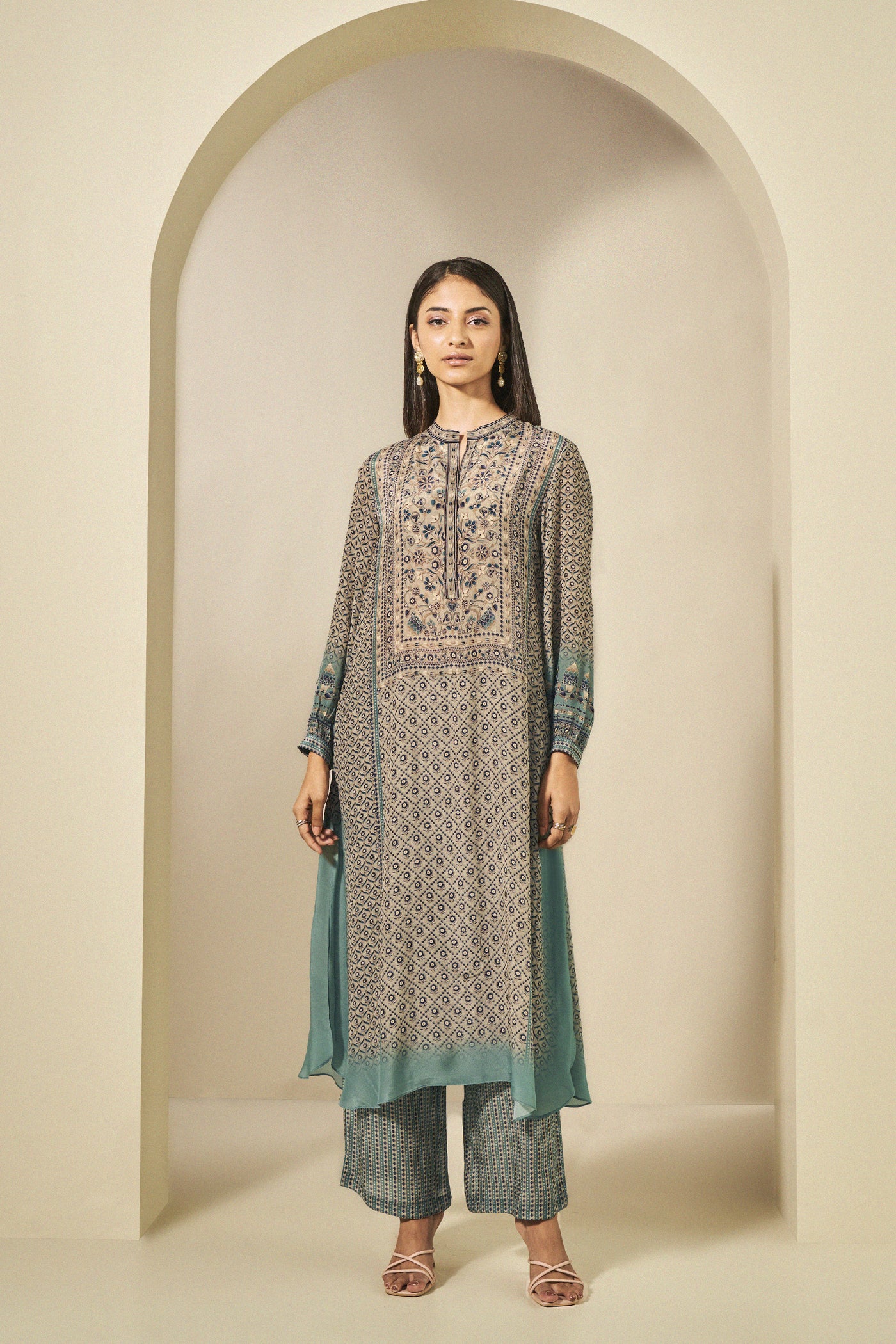 Anita Dongre Kazuki Suit Set Beige indian designer wear online shopping melange singapore