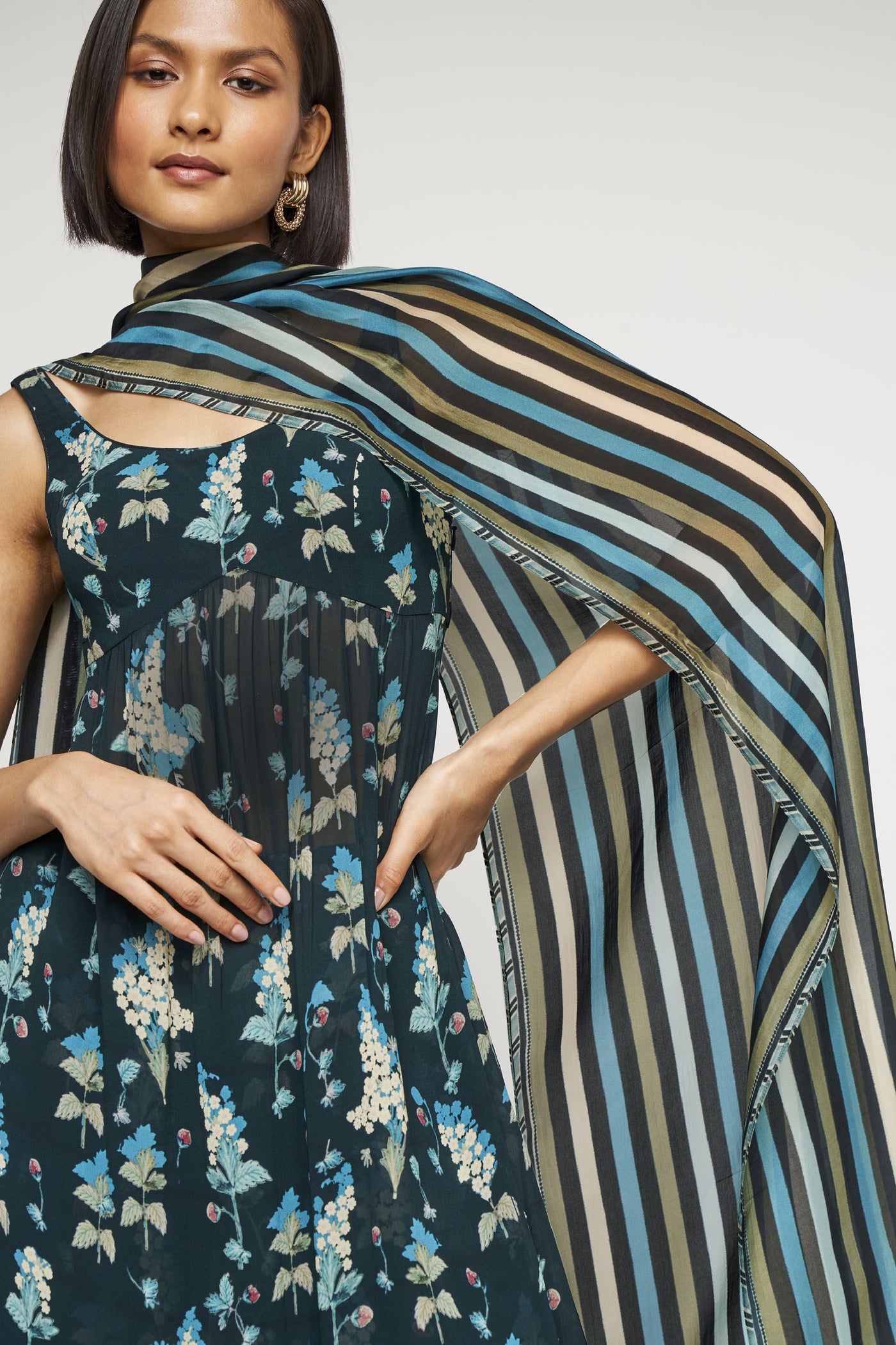 Anita Dongre Kesha Suit Set Green Indian designer wear online shopping melange singapore