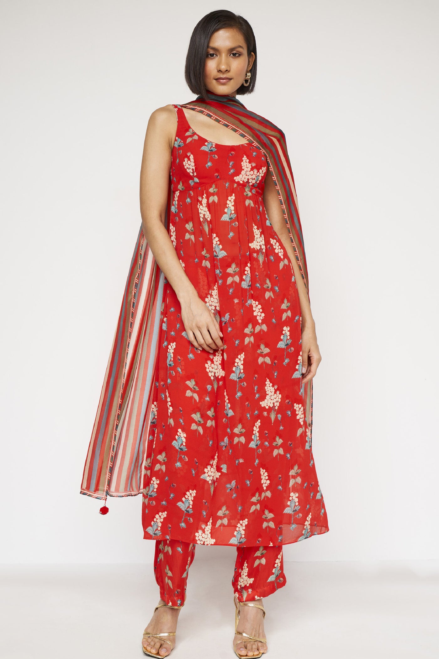 Anita Dongre Kesha Suit Set Red Indian designer wear online shopping melange singapore