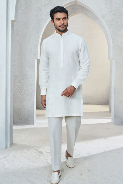Anita Dongre Menswear Keshav Kurta Off White Indian designer wear online shopping melange singapore