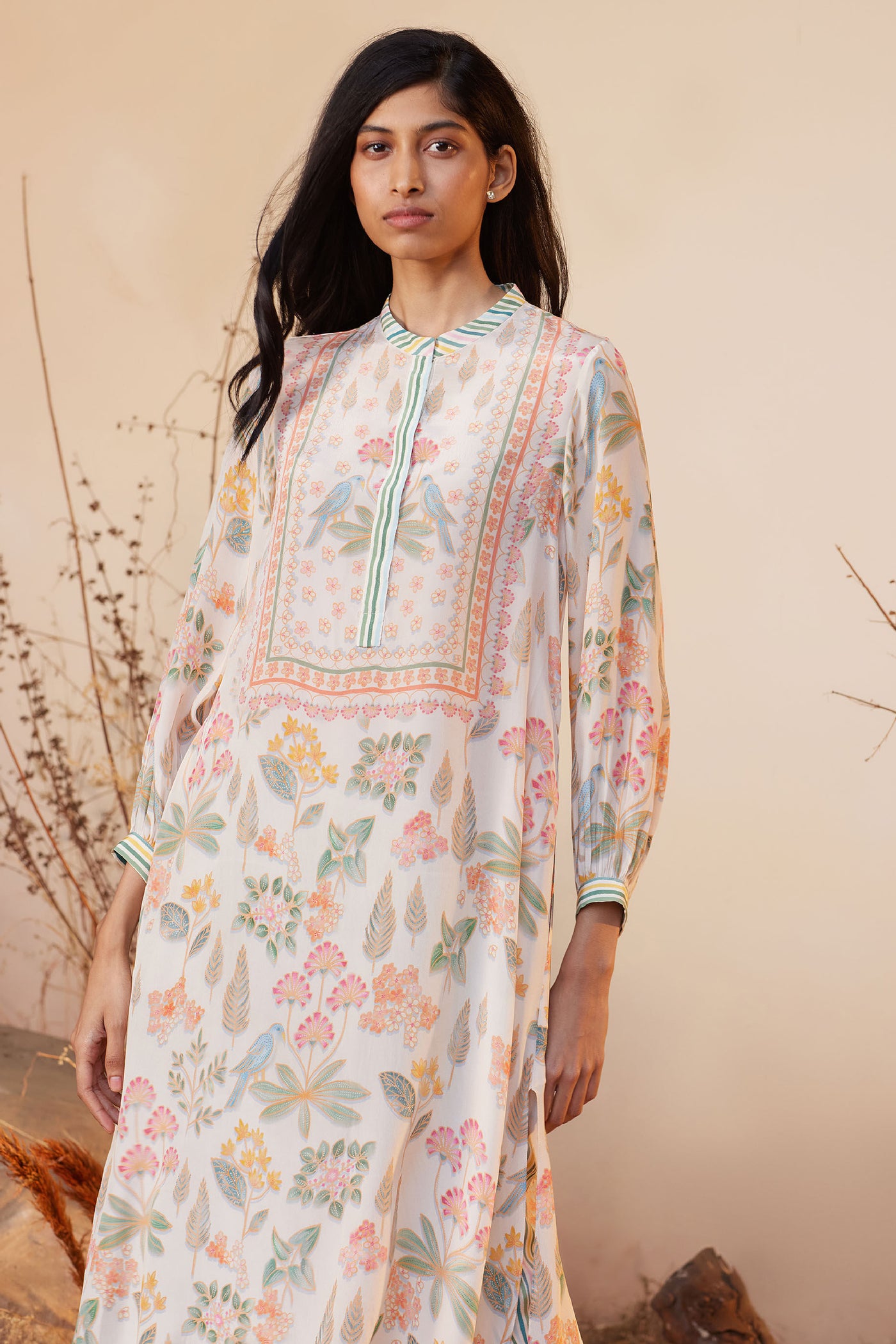 Anita Dongre Kinza Kurta Set Cream Indian designer wear online shopping melange singapore