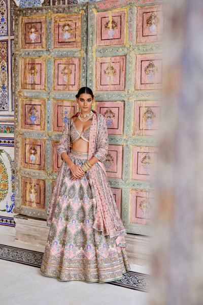 Anita Dongre Krandasi Embroidered Zardozi Silk Lehenga Set indian designer wear online shopping melange singapore