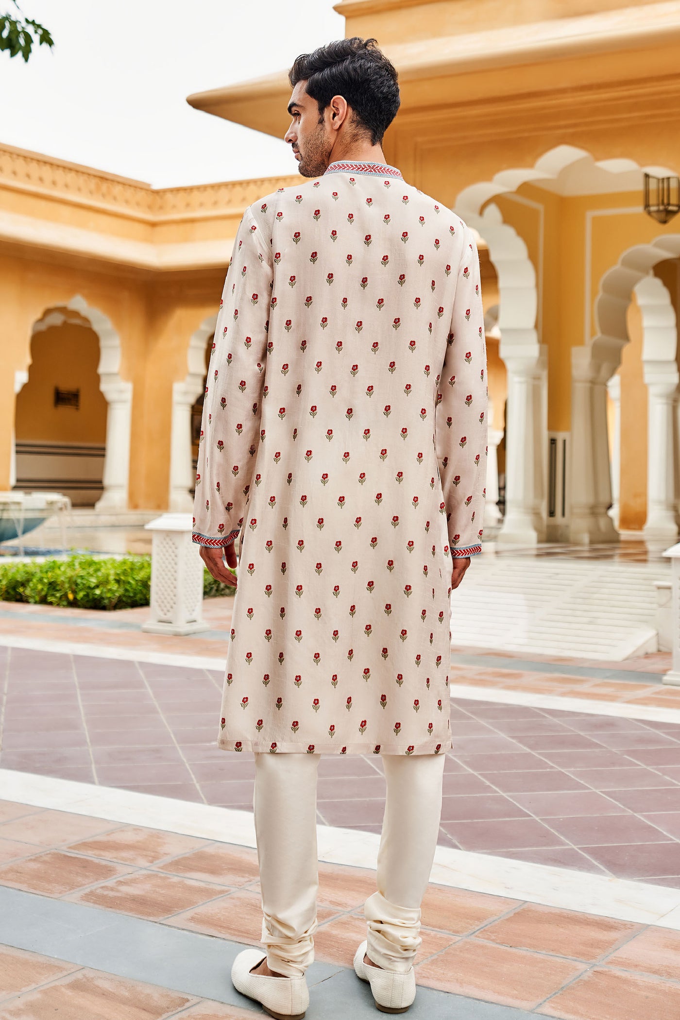 Anita Dongre Menswear Kushagra Kurta Ivory Indian designer wear online shopping melange singapore